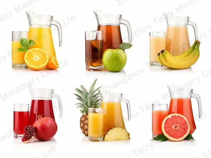 different kinds of juice